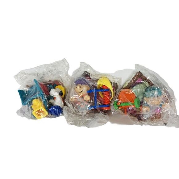 McDonalds Happy Meal Toy Peanuts Set of 3 Snoopy Linus Charlie New Vtg 1989 - Picture 2 of 5